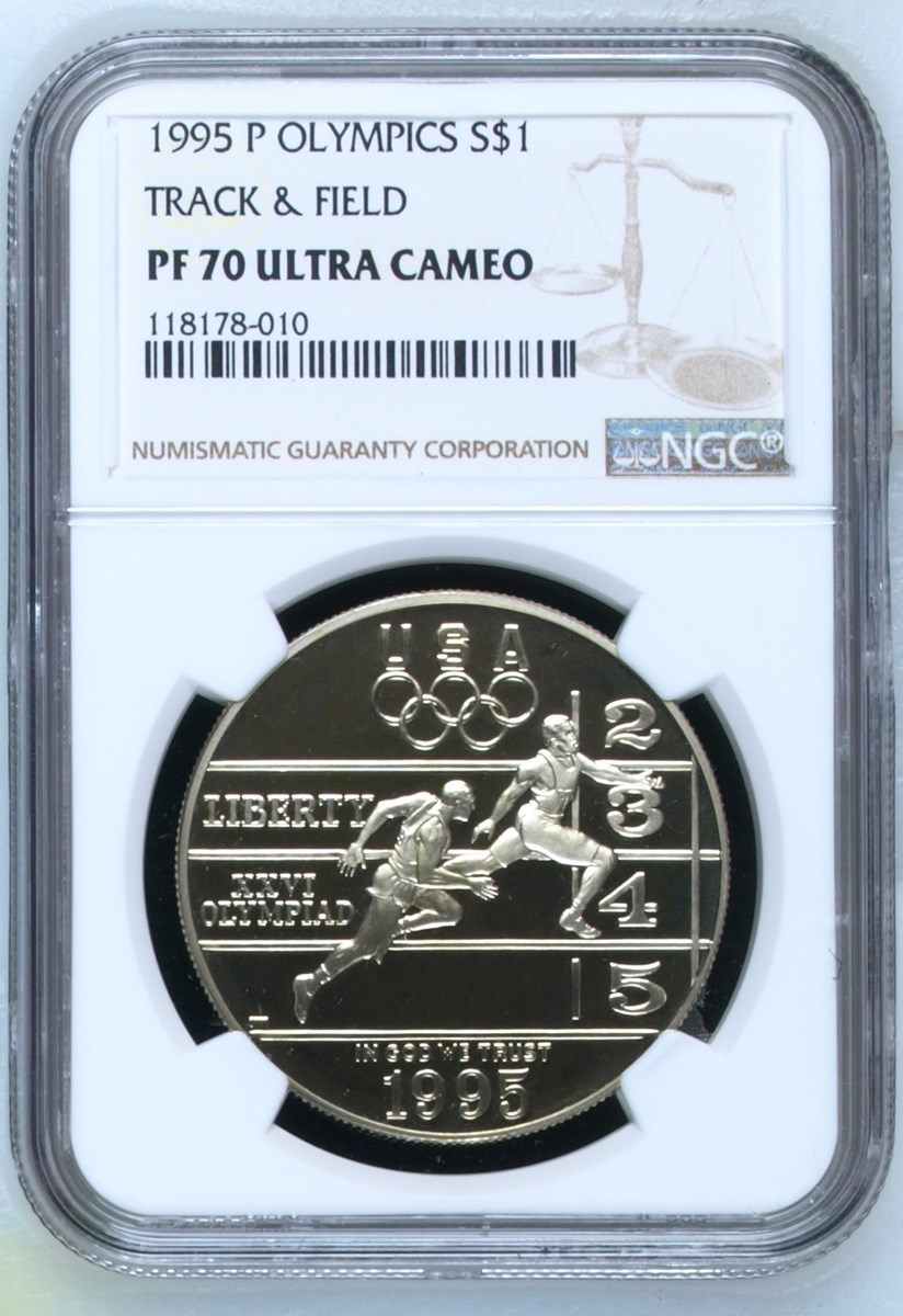 1995 P OLYMPICS - TRACK & FIELD S$1 PF | Coin Explorer | NGC
