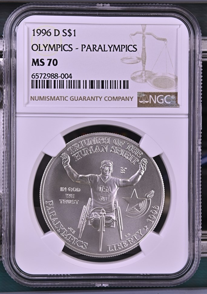 1996 D OLYMPICS - PARALYMPICS S$1 MS | Coin Explorer | NGC
