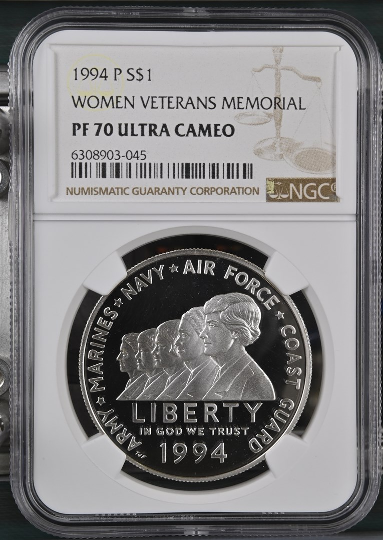 1994 P Women Veterans Memorial S$1 PF | Coin Explorer | NGC