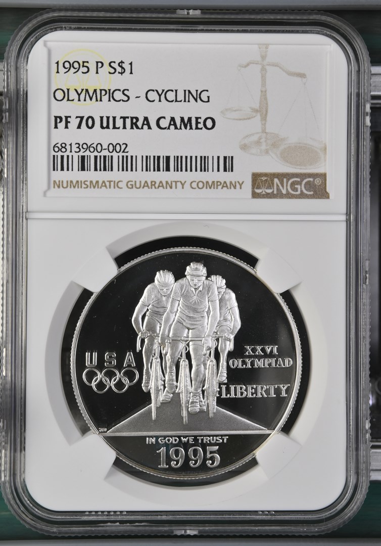 1995 P OLYMPICS - CYCLING S$1 PF | Coin Explorer | NGC