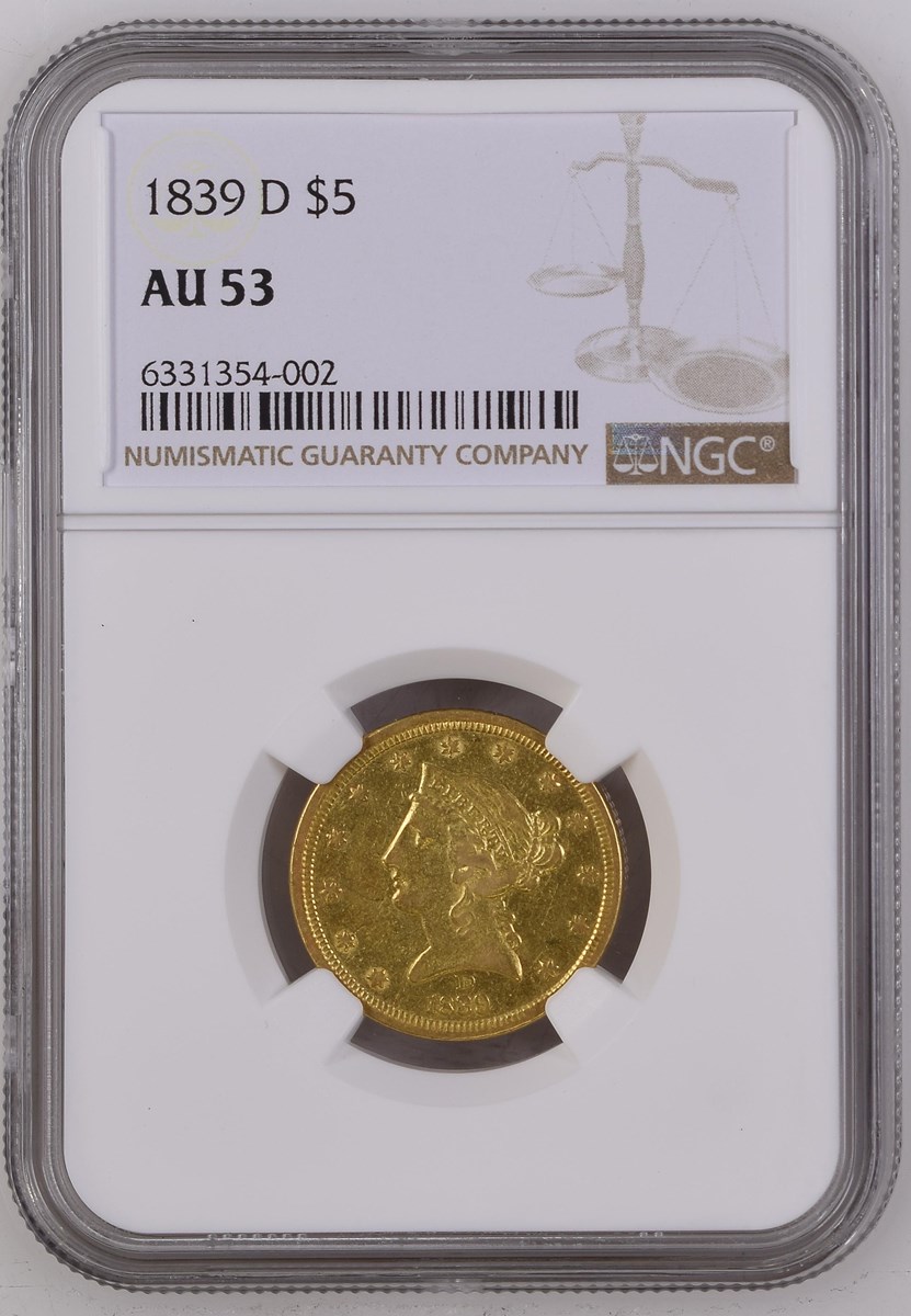 1839 D $5 MS | Coin Explorer | NGC