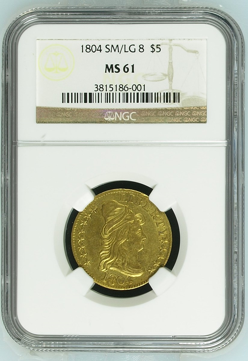 1804 SM/LG 8 $5 MS | Coin Explorer | NGC