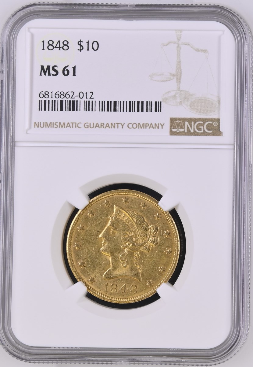 1848 $10 MS | Coin Explorer | NGC