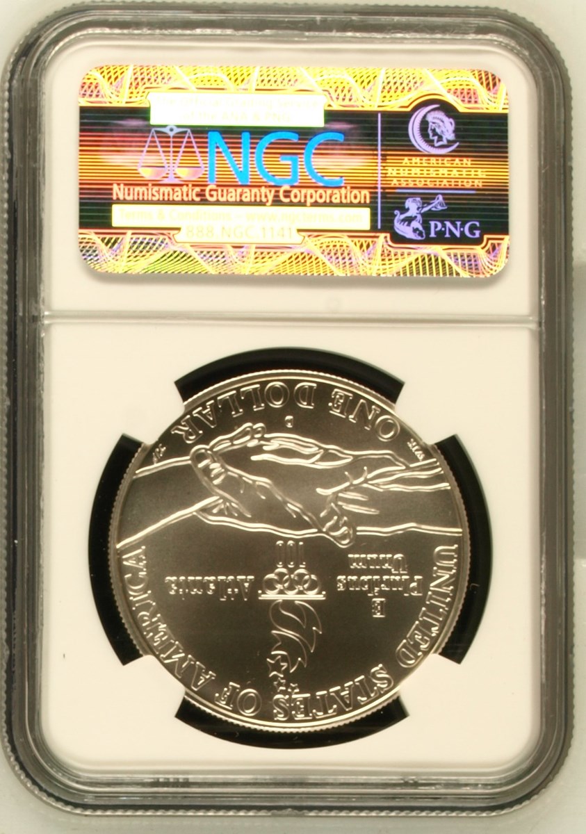 1995 D OLYMPICS - TRACK & FIELD S$1 MS | Coin Explorer | NGC