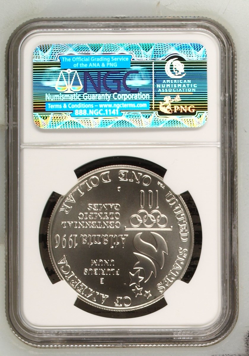 1996 D OLYMPICS - TENNIS S$1 MS | Coin Explorer | NGC