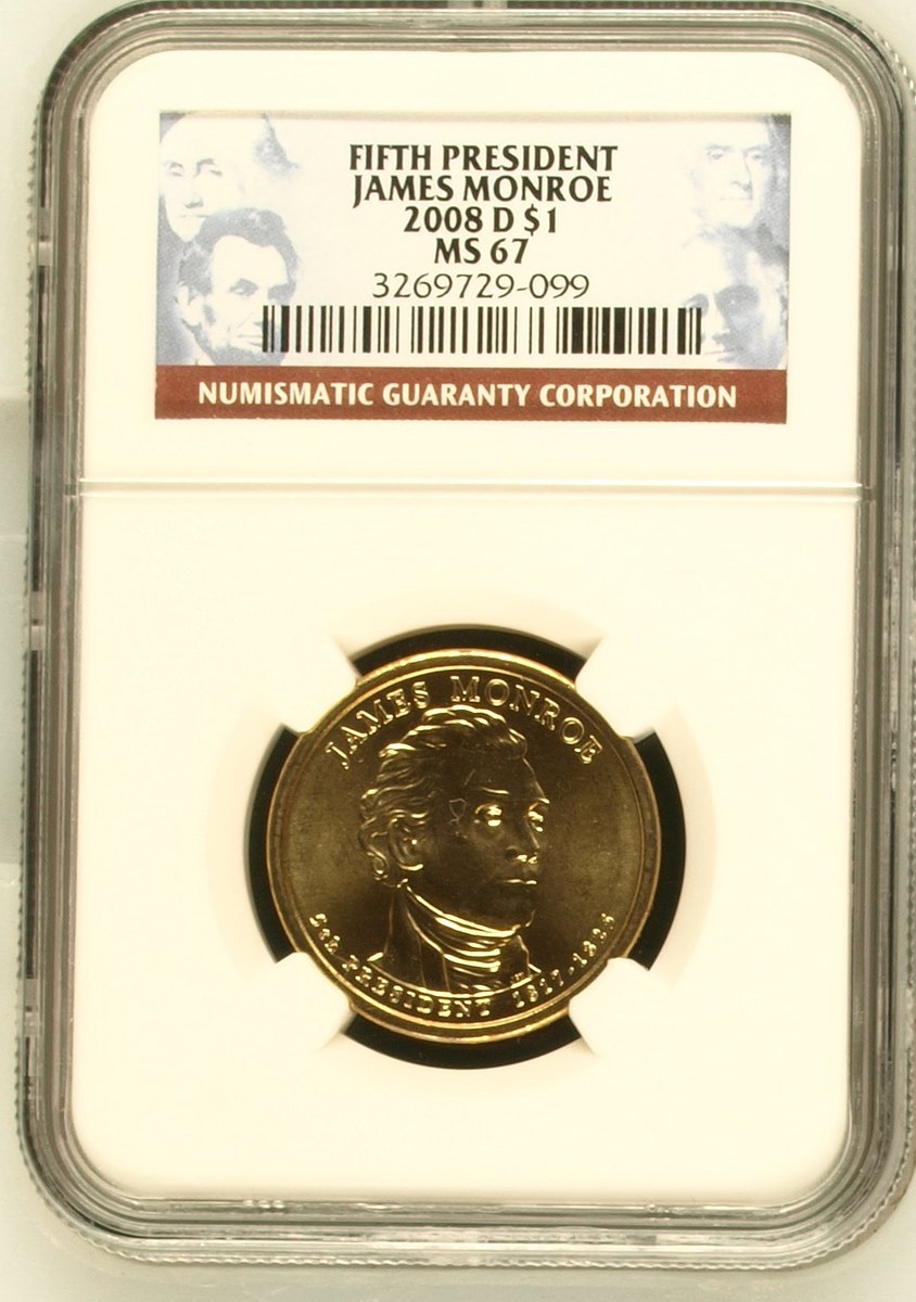 2008 D JAMES MONROE $1 MS | Coin Explorer | NGC