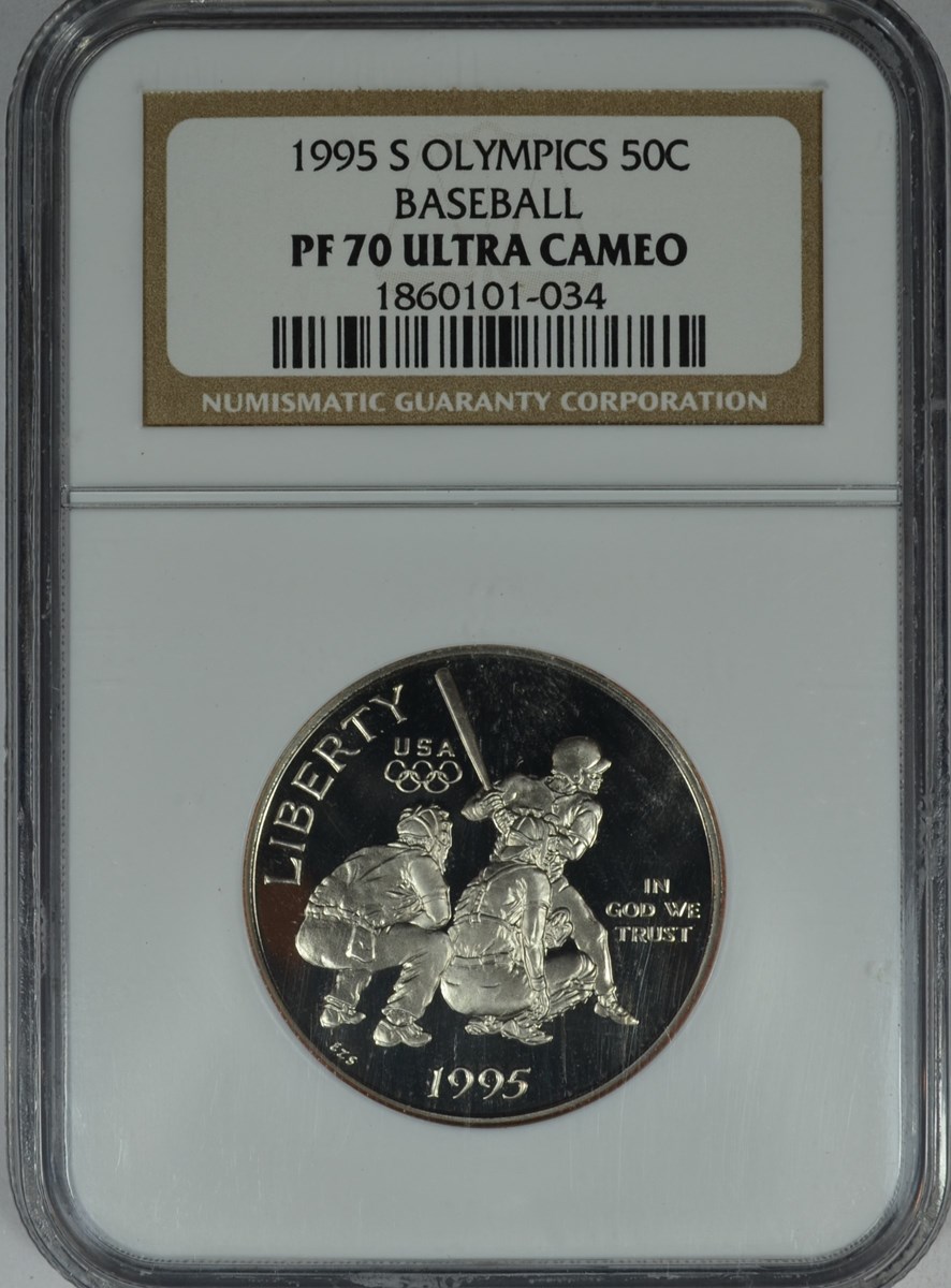 【ビンテージ】デッドストック1995年製 アメリカ プール サイン額装2枚セット 1995 S OLYMPICS - BASEBALL 50C PF | Coin Explorer | NGC