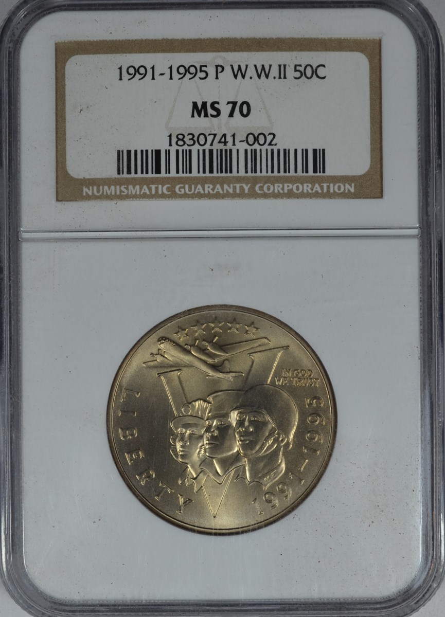 1991-1995 P World War II Anniversary 50C MS | Coin Explorer | NGC
