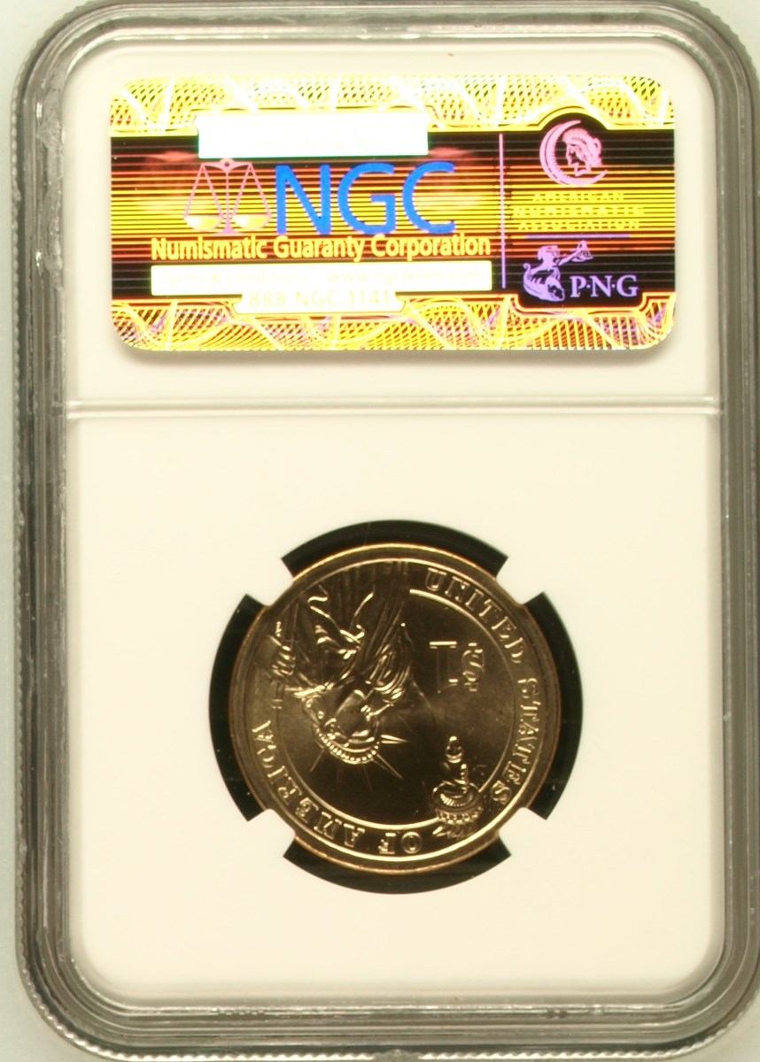 2008) VAN BUREN MISSING EDGE LETTERING $1 MS | Coin Explorer | NGC