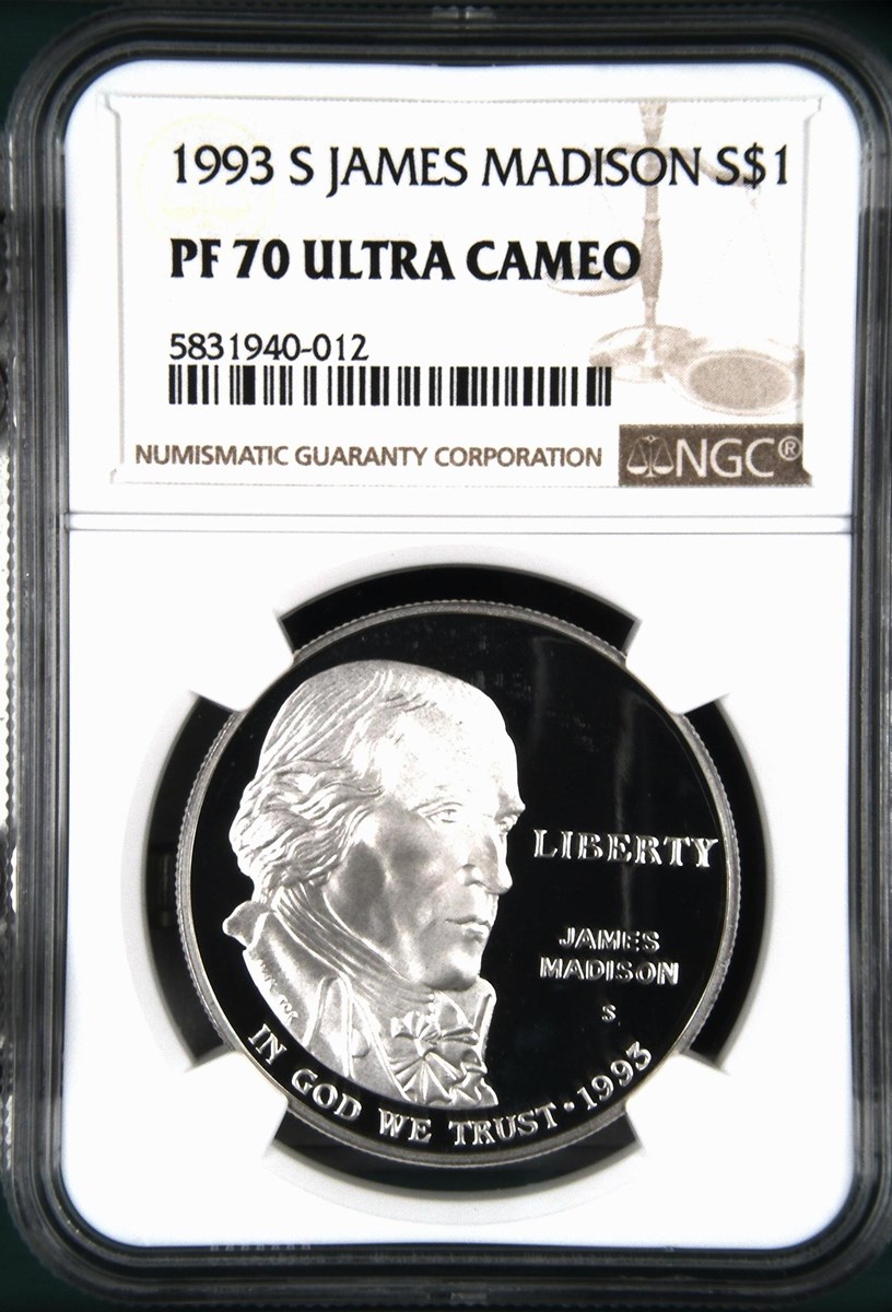 1993 S JAMES MADISON S$1 PF | Coin Explorer | NGC