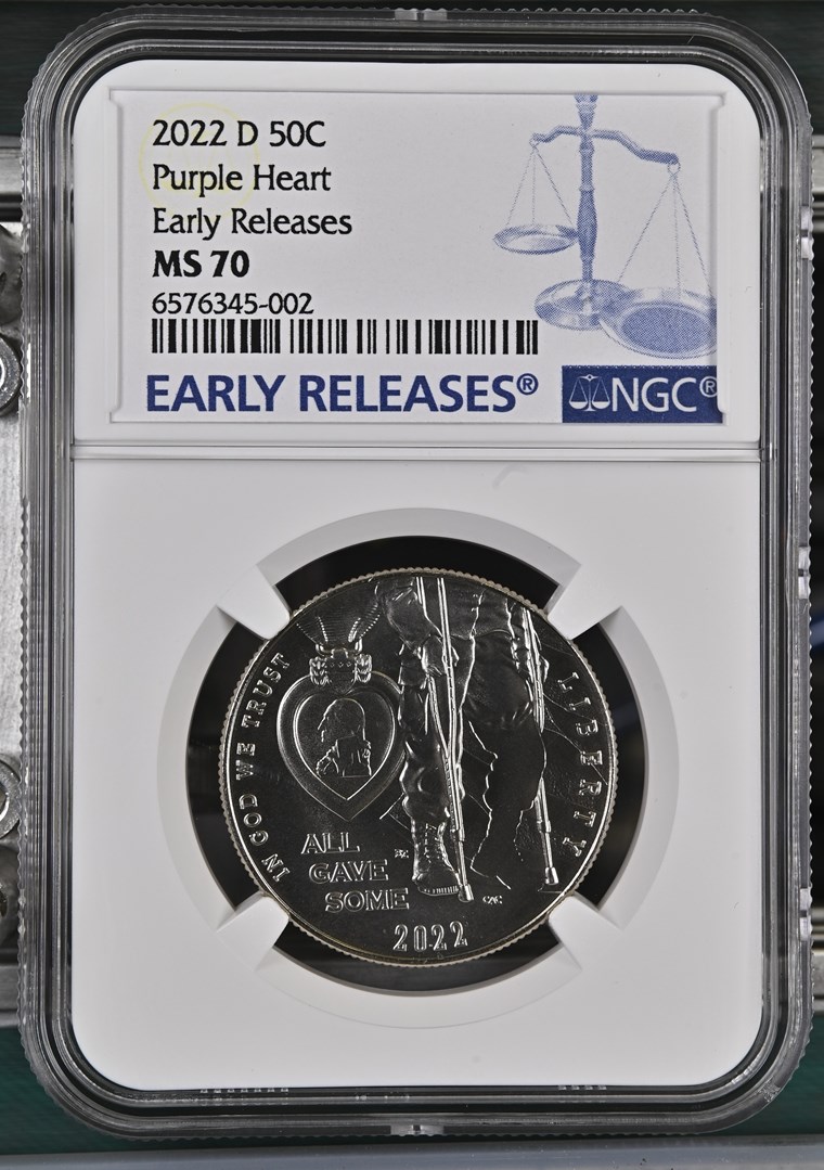 2022 D Purple Heart 50C MS | Coin Explorer | NGC
