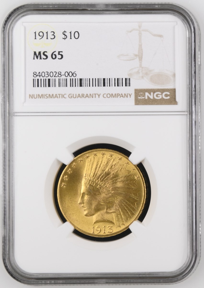 1913 $10 MS | Coin Explorer | NGC
