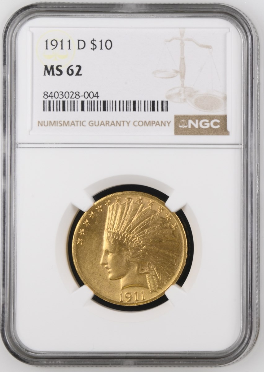 1911 D $10 MS | Coin Explorer | NGC