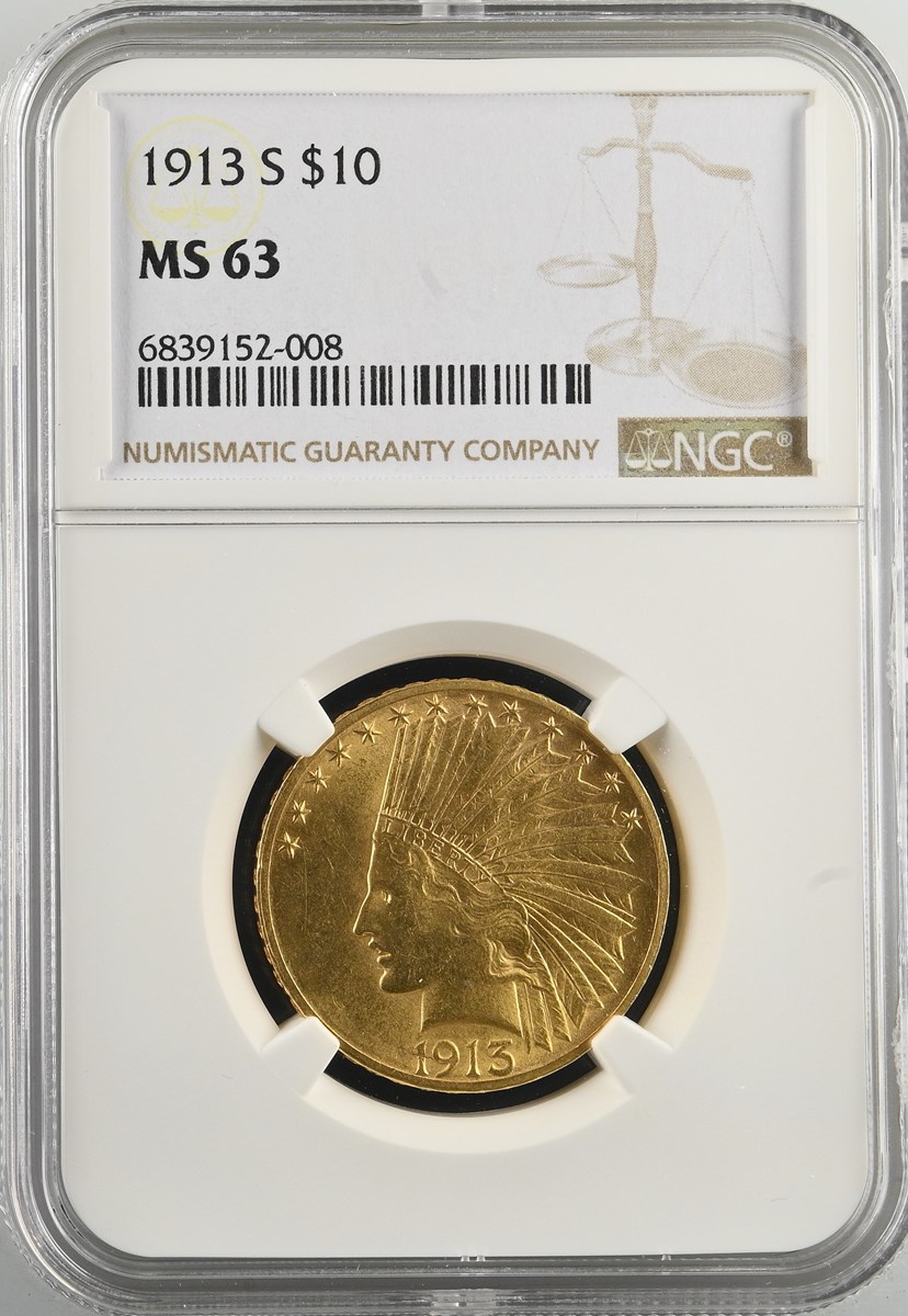 1913 S $10 MS | Coin Explorer | NGC