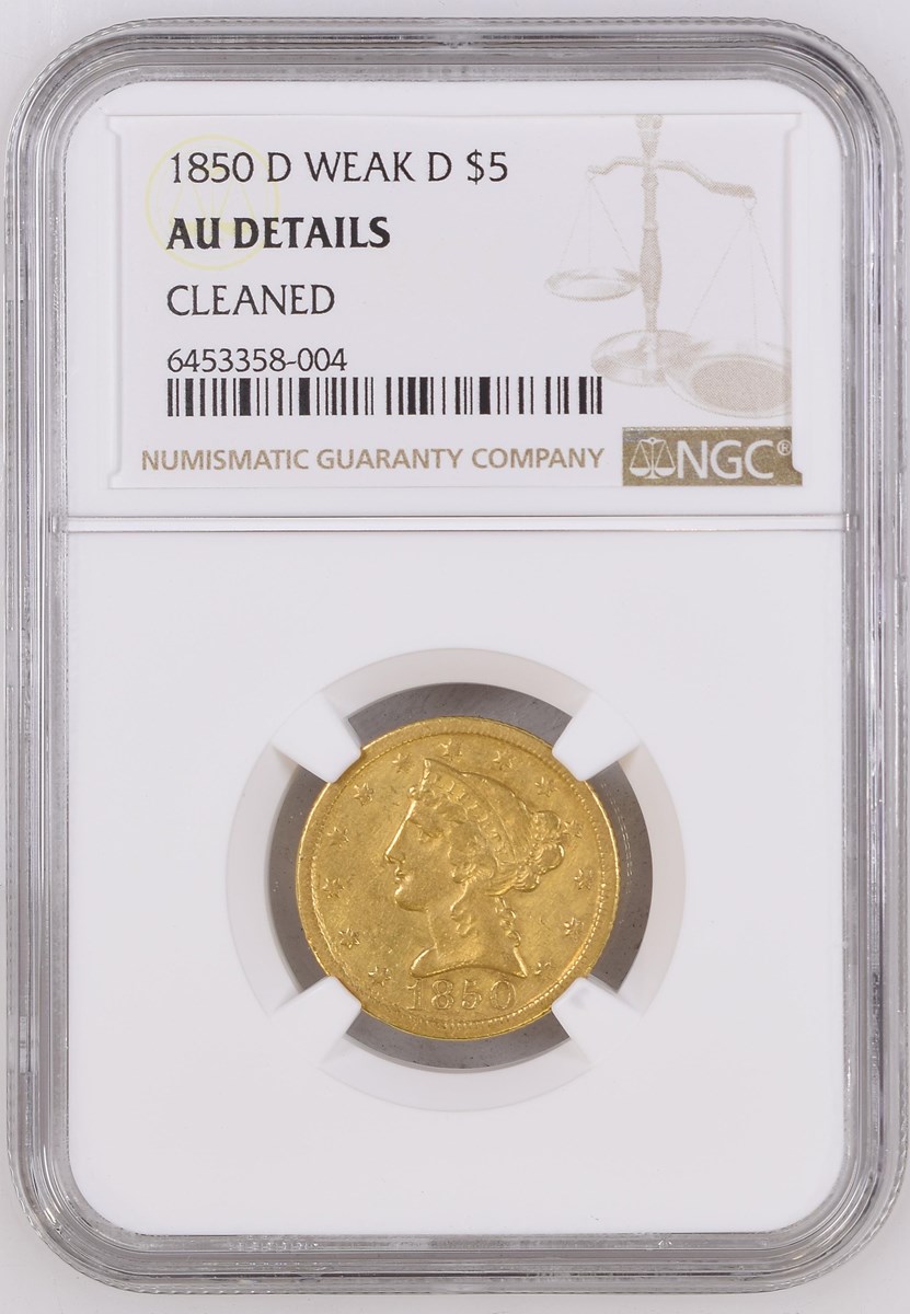 1850 D WEAK D $5 MS | Coin Explorer | NGC