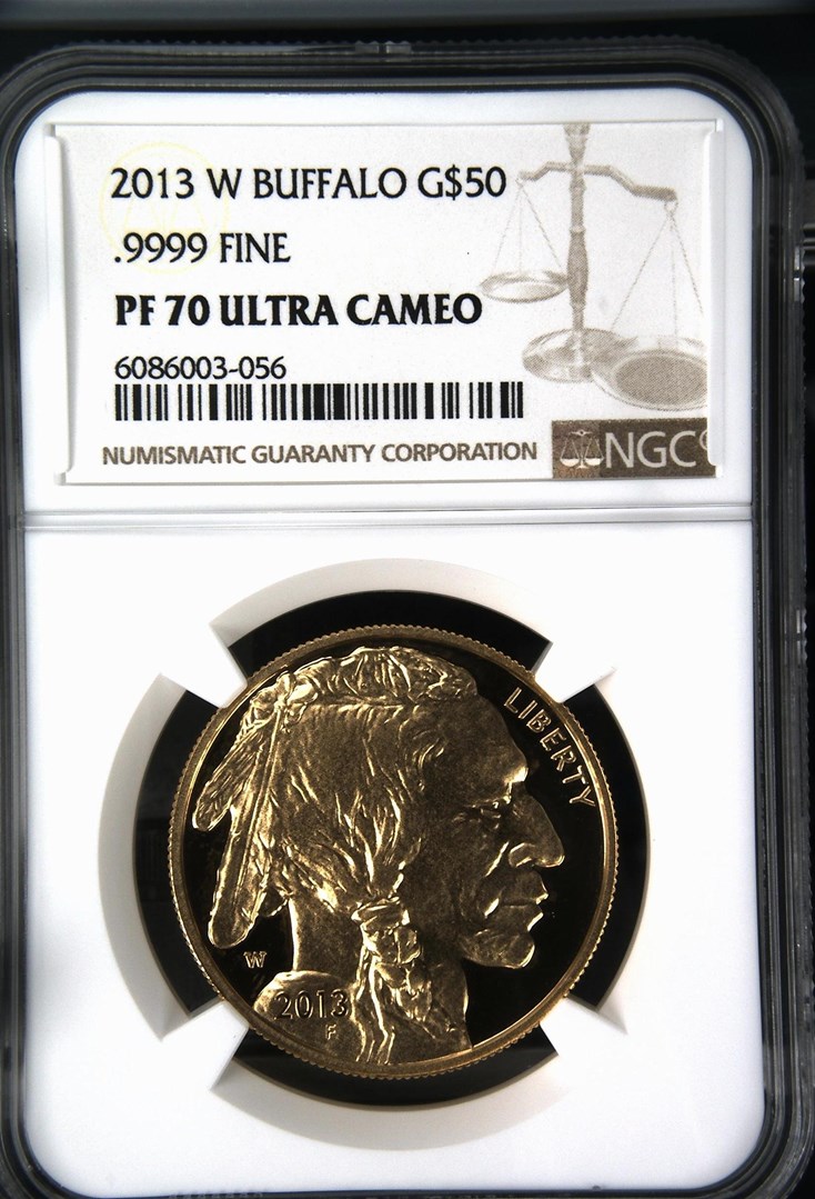 2013 W BUFFALO .9999 FINE G$50 PF | Coin Explorer | NGC