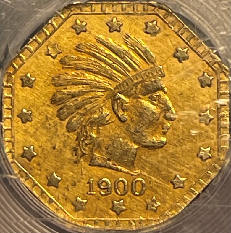 1900-DATED ALASKA HEAD RIGHT, OCTAG, PINCH 1/2P MS | Coin Explorer