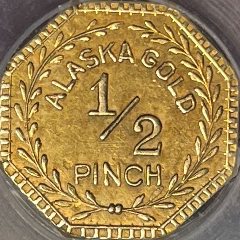 1900-DATED ALASKA HEAD RIGHT, OCTAG, PINCH 1/2P MS | Coin Explorer