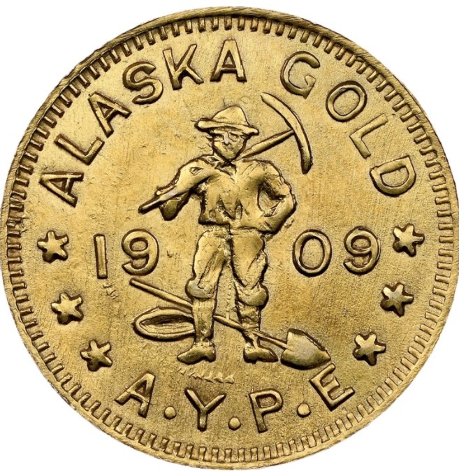1909 WA GOLD ALASKA-YUKON-PACIFIC EXPO 1/2DWT MS | Coin Explorer | NGC