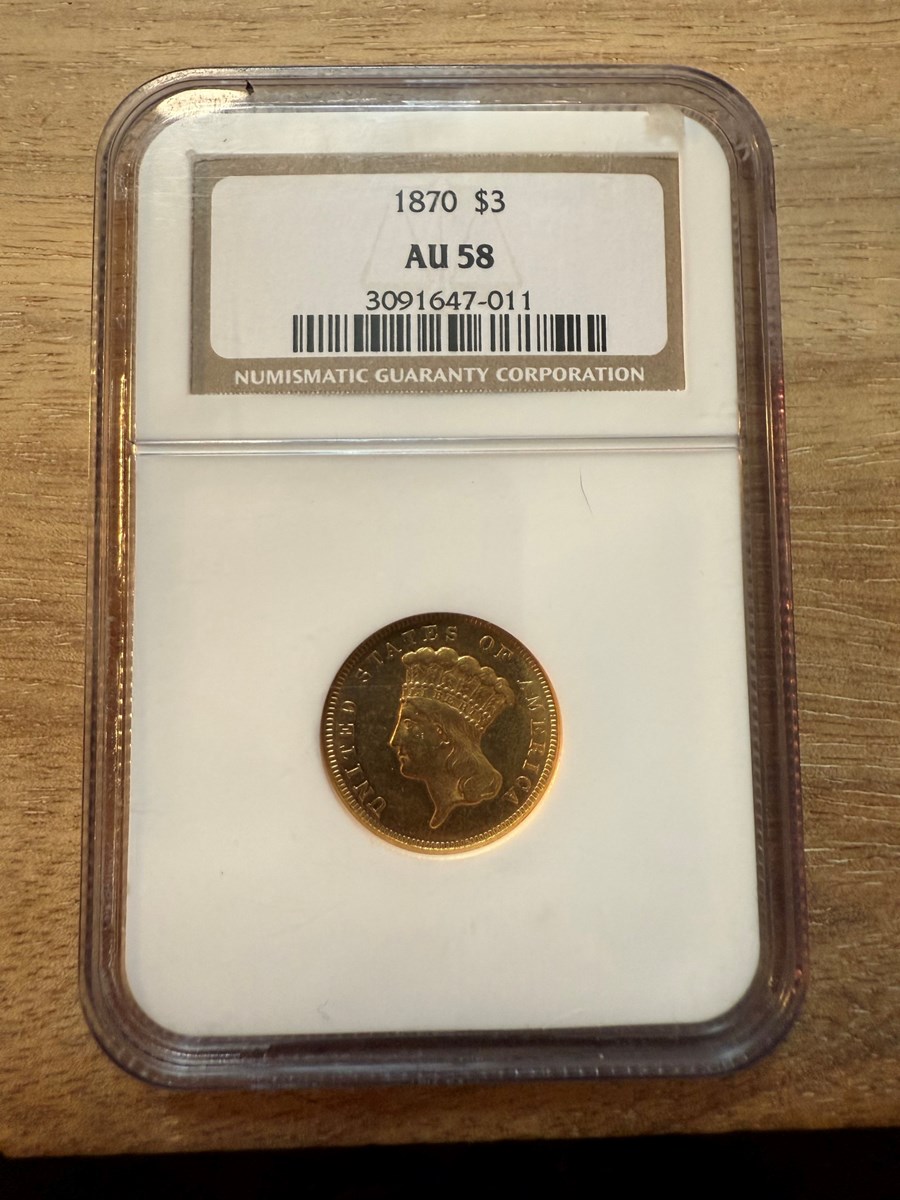 1870 $3 MS | Coin Explorer | NGC