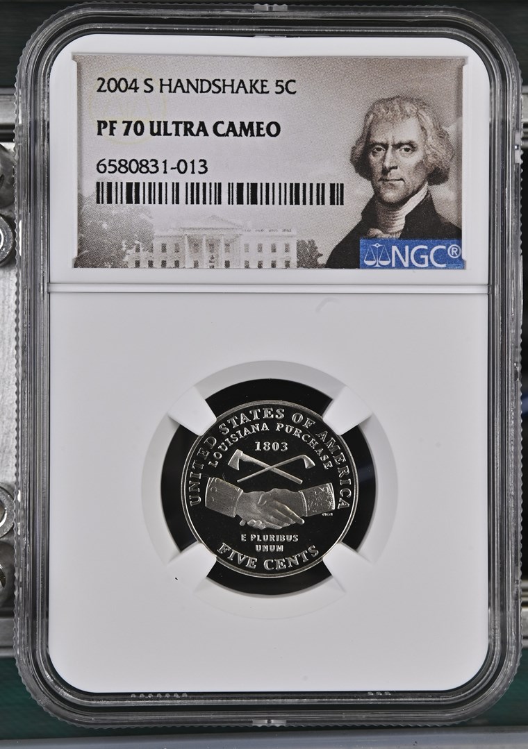 2004 S HANDSHAKE 5C PF | Coin Explorer | NGC