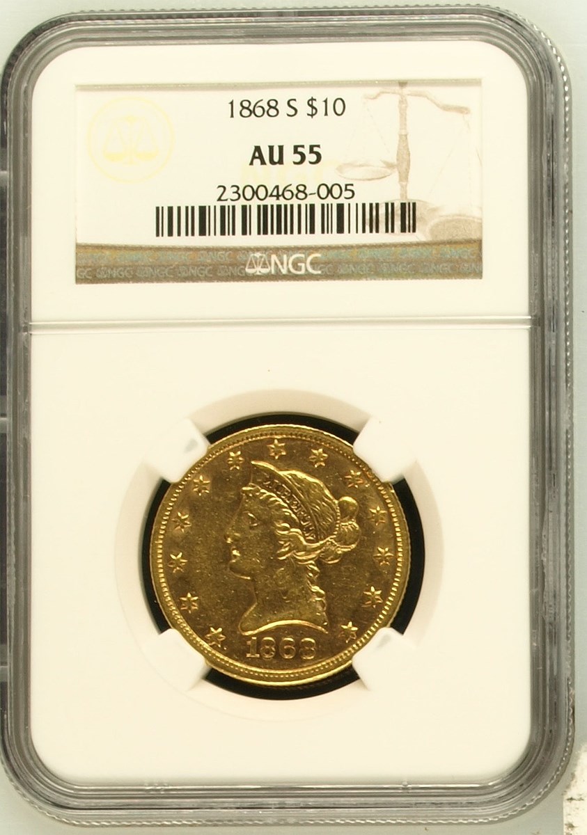 1868 S $10 MS | Coin Explorer | NGC