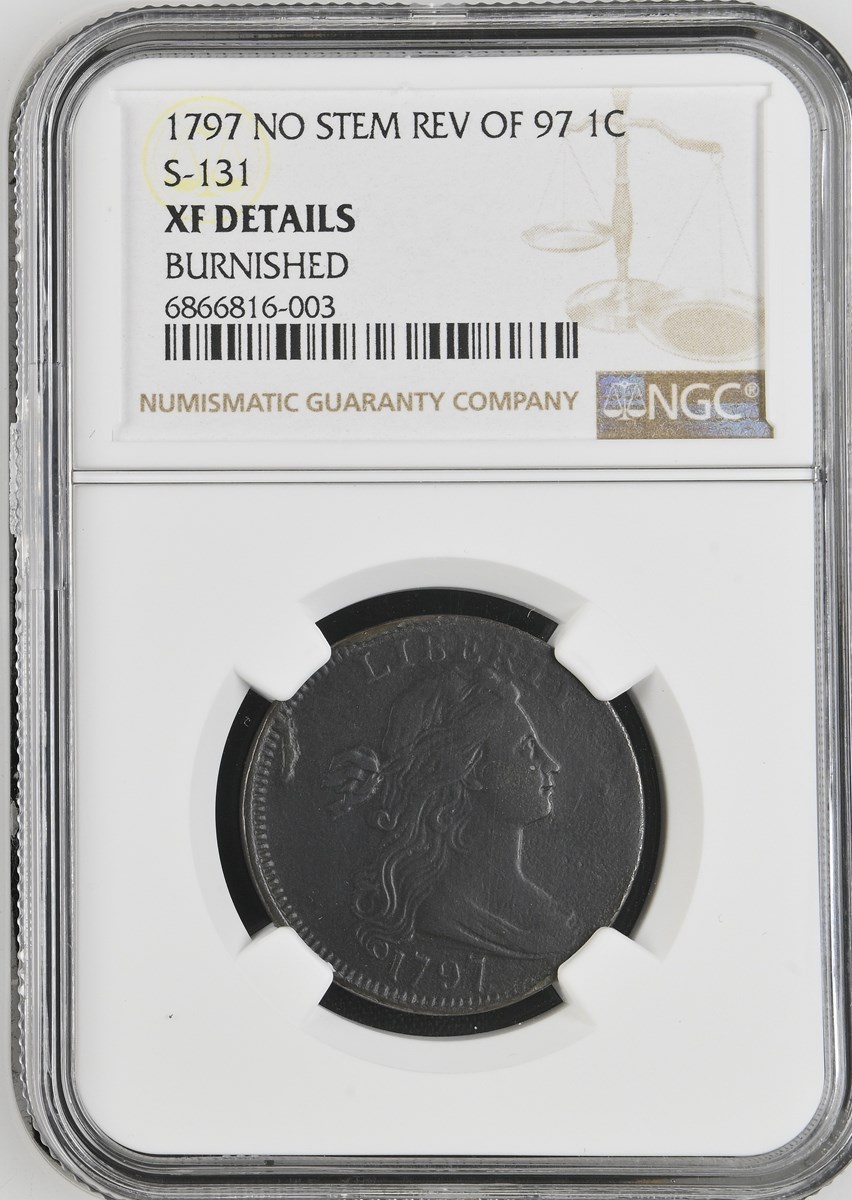1797 NO STEM REV OF 97 1C MS | Coin Explorer | NGC