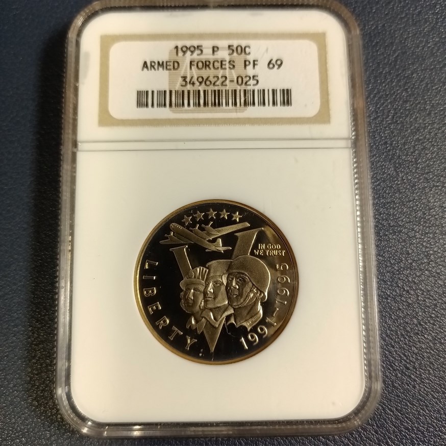 1991-1995 P WORLD WAR II ANNIVERSARY 50C PF | Coin Explorer | NGC