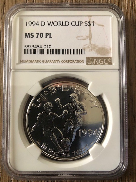 1994 D WORLD CUP S$1 MS | Coin Explorer | NGC
