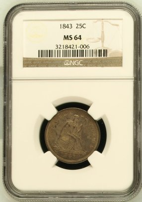 1843 25C MS | Coin Explorer | NGC