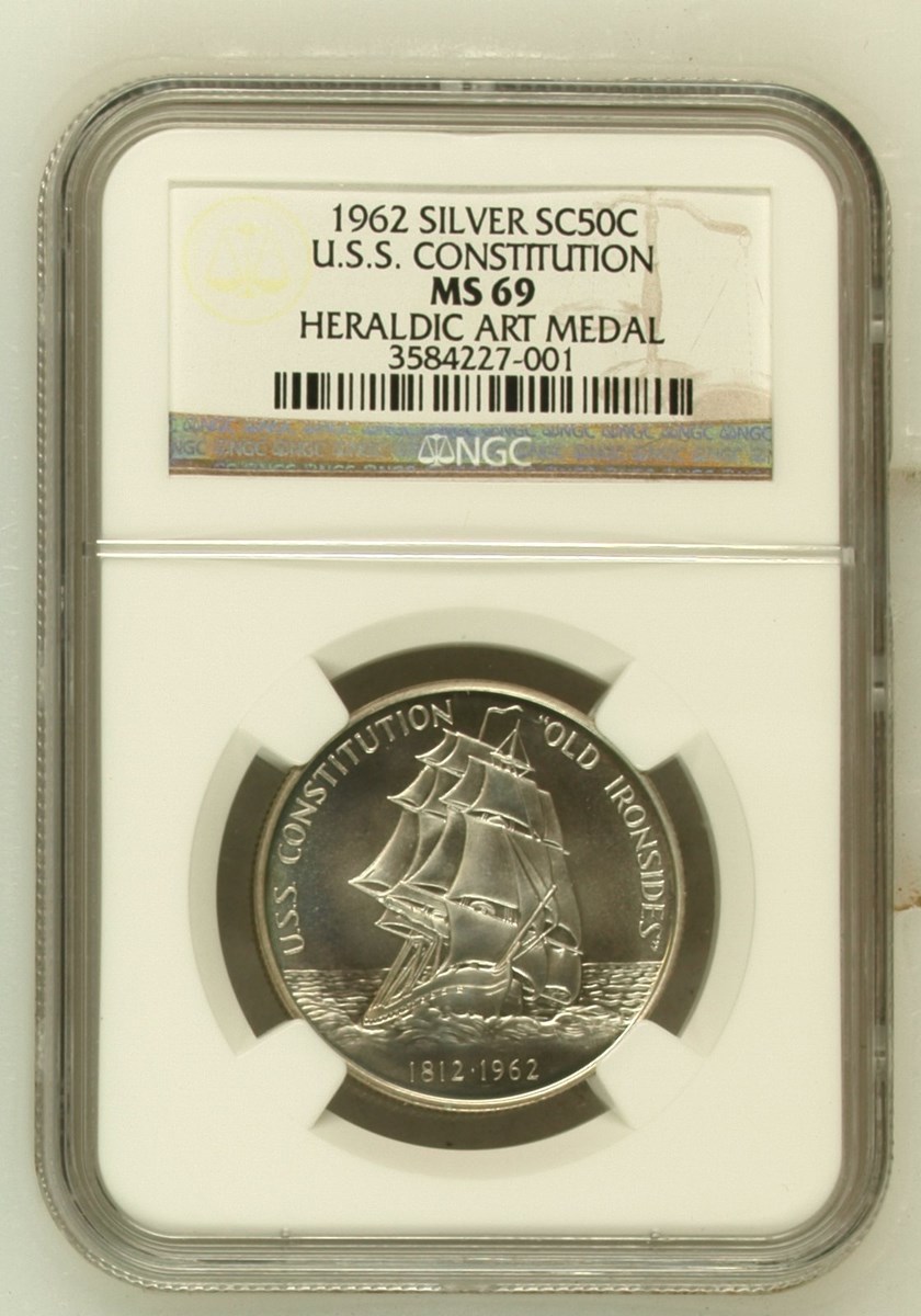 1962 SILVER U.S.S. CONSTITUTION SC50C MS | Coin Explorer | NGC