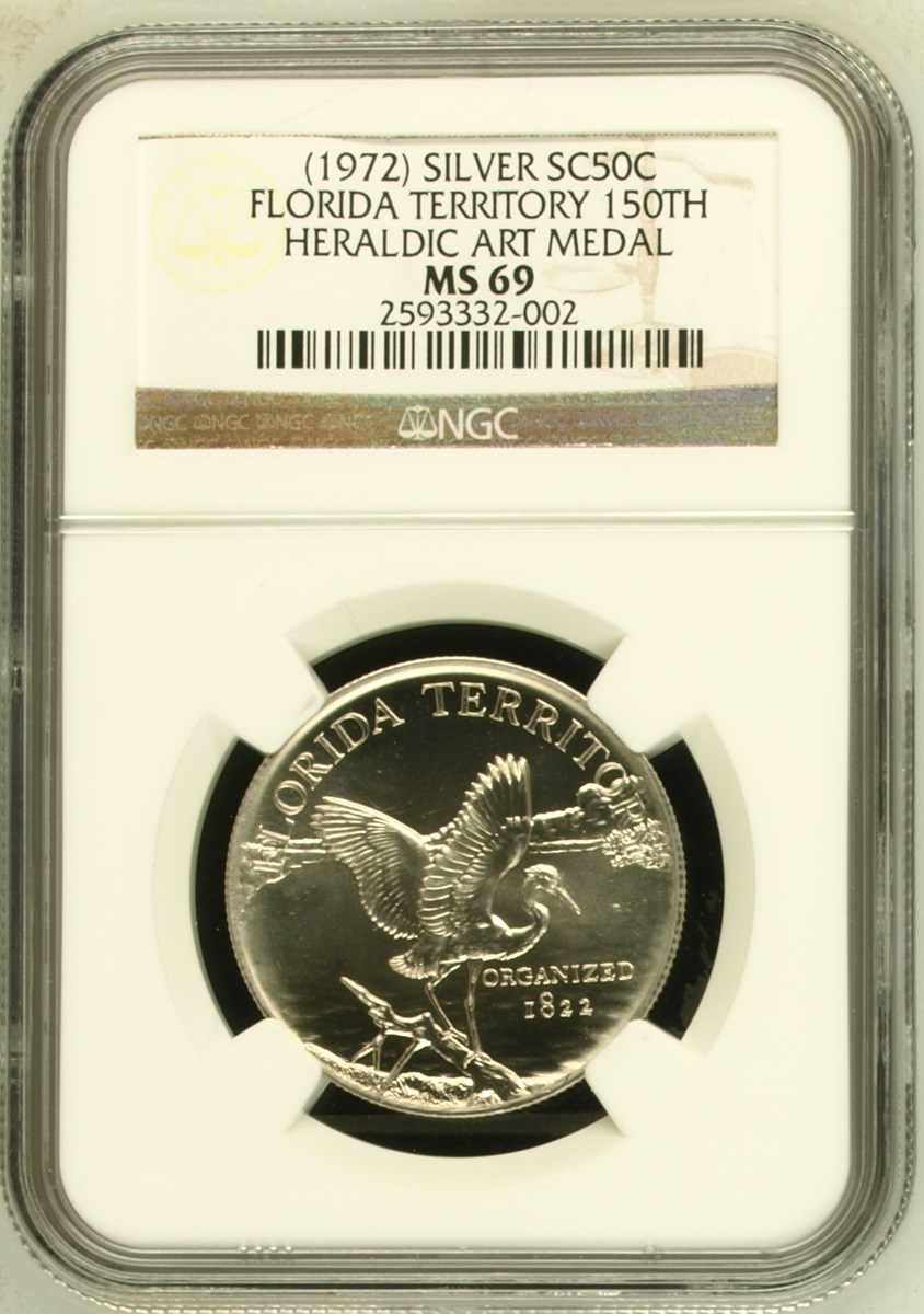 1972) SILVER FLORIDA TERRITORY 150th SC50C MS | Coin Explorer | NGC