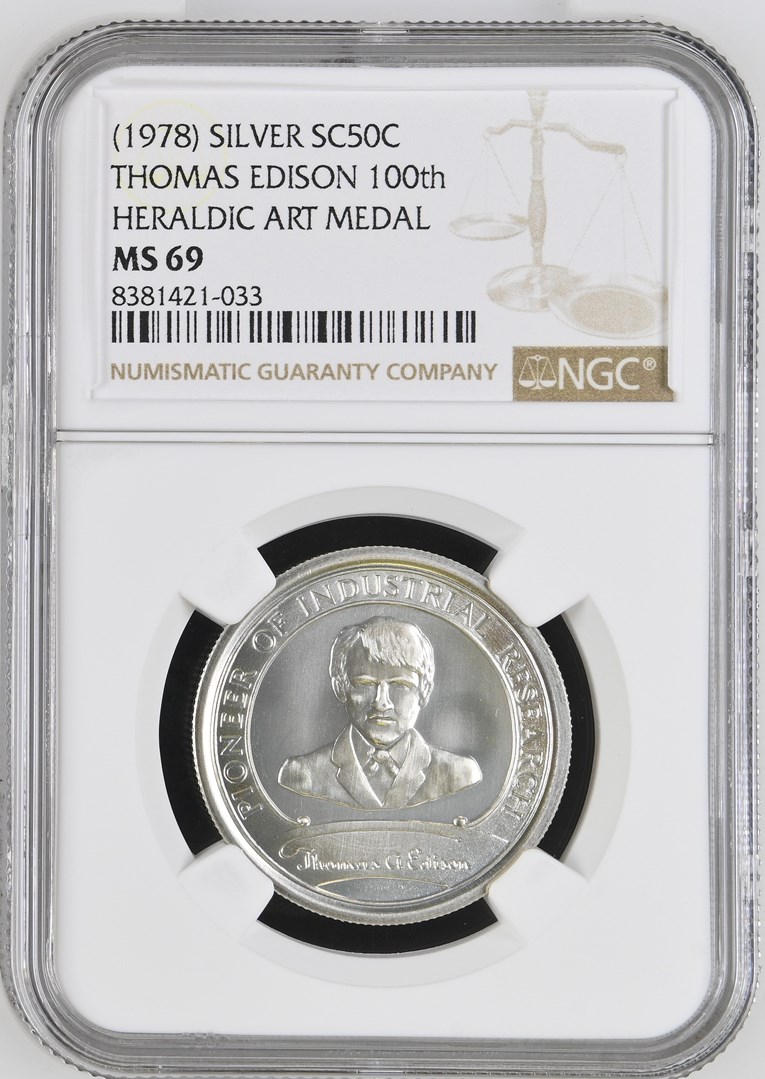 1978) SILVER THOMAS EDISON 100th SC50C MS | Coin Explorer | NGC