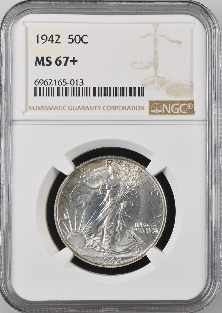 1942 Walking Liberty Half Dollar In AU Condition