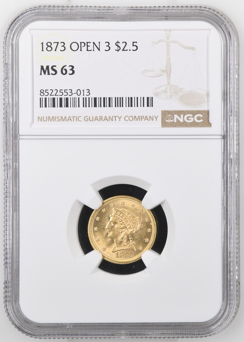 1873 OPEN 3 $2.5 MS | Coin Explorer | NGC