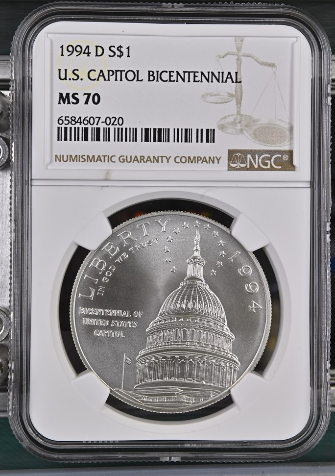 1994 D U.S. CAPITOL BICENTENNIAL S$1 MS | Coin Explorer | NGC