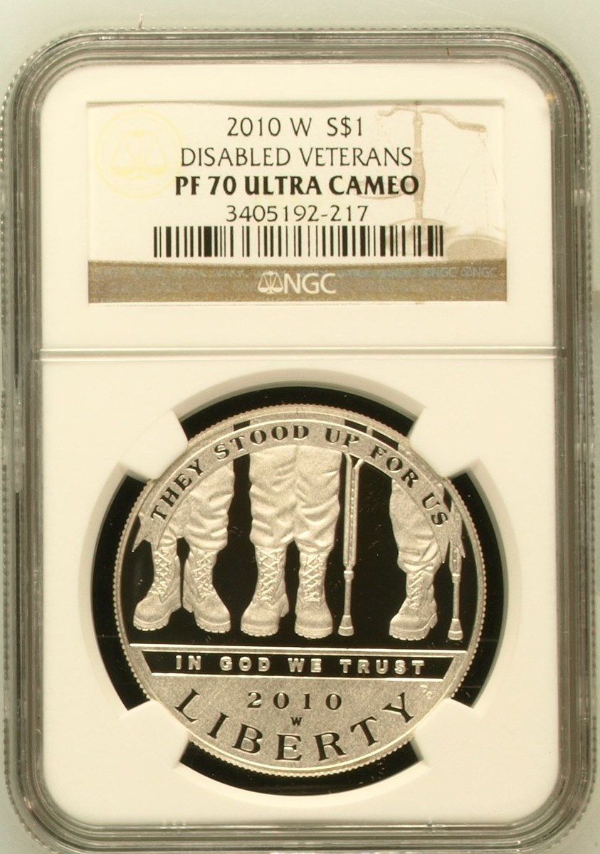 2010 W DISABLED VETERANS S$1 PF | Coin Explorer | NGC