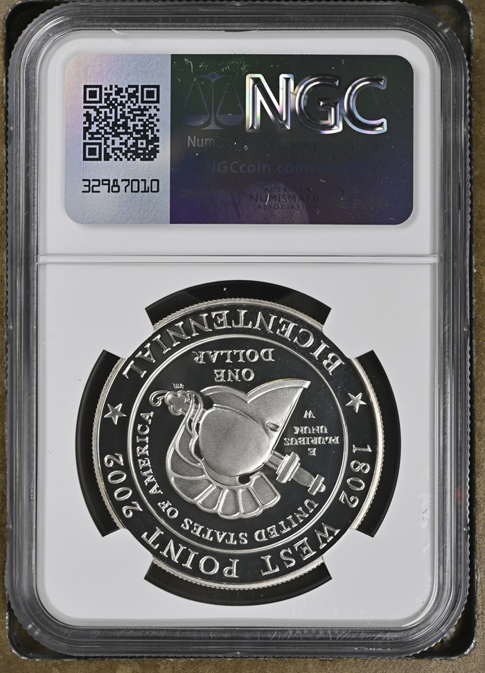 2002 W WEST POINT BICENTENNIAL S$1 PF | Coin Explorer | NGC