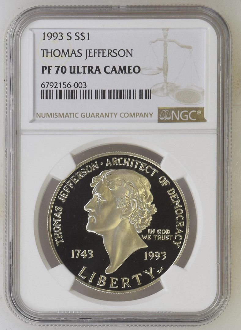 1993 S THOMAS JEFFERSON S$1 PF | Coin Explorer | NGC