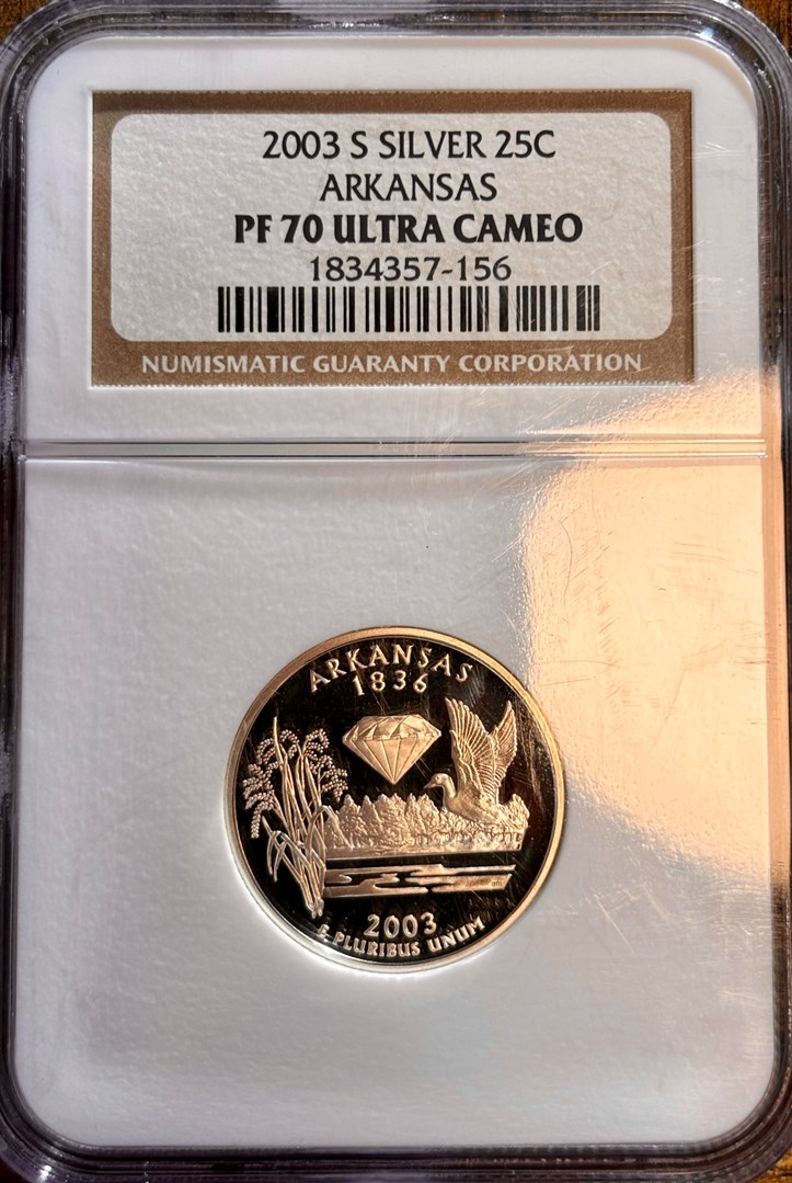2003 S SILVER ARKANSAS 25C PF | Coin Explorer | NGC