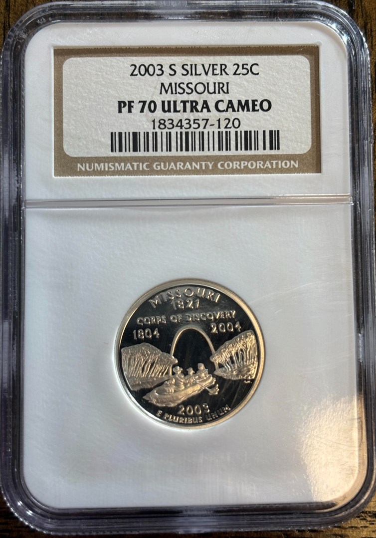 2003 S SILVER MISSOURI 25C PF | Coin Explorer | NGC