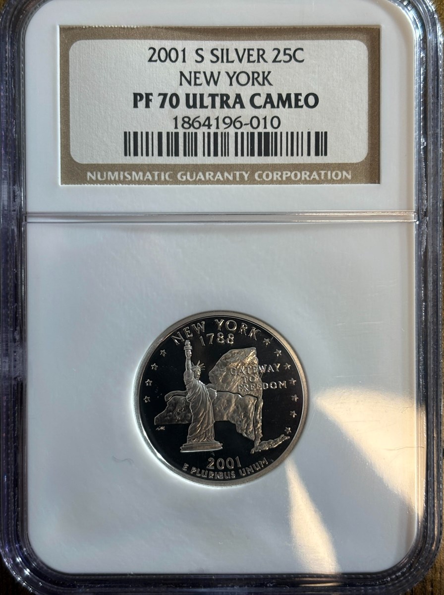 2001 S SILVER NEW YORK 25C PF | Coin Explorer | NGC