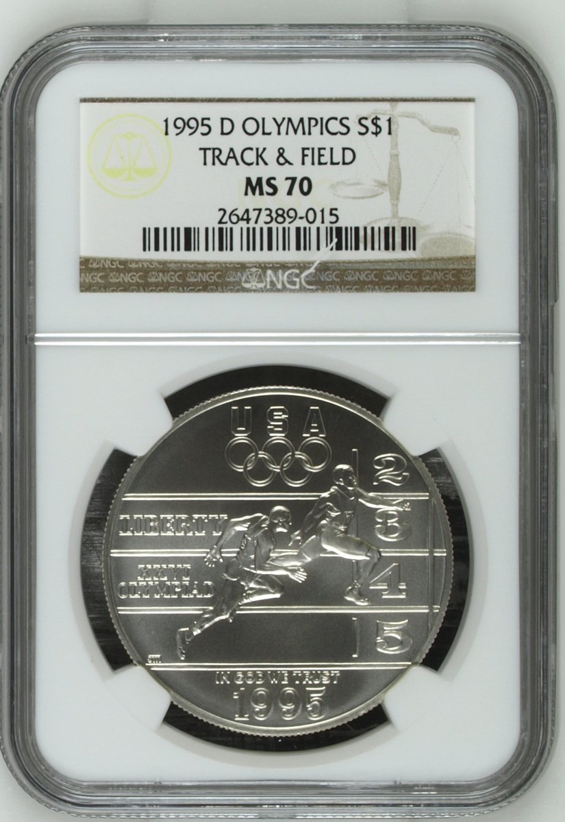 1995 D OLYMPICS - TRACK & FIELD S$1 MS | Coin Explorer | NGC