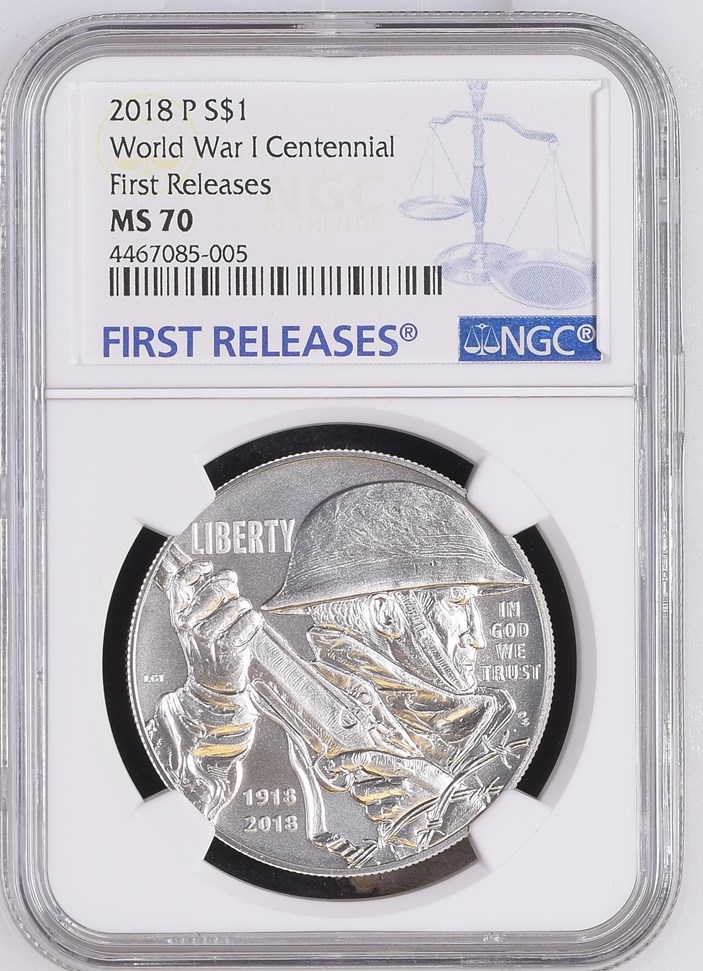 2018 P World War I Centennial S$1 MS | Coin Explorer | NGC