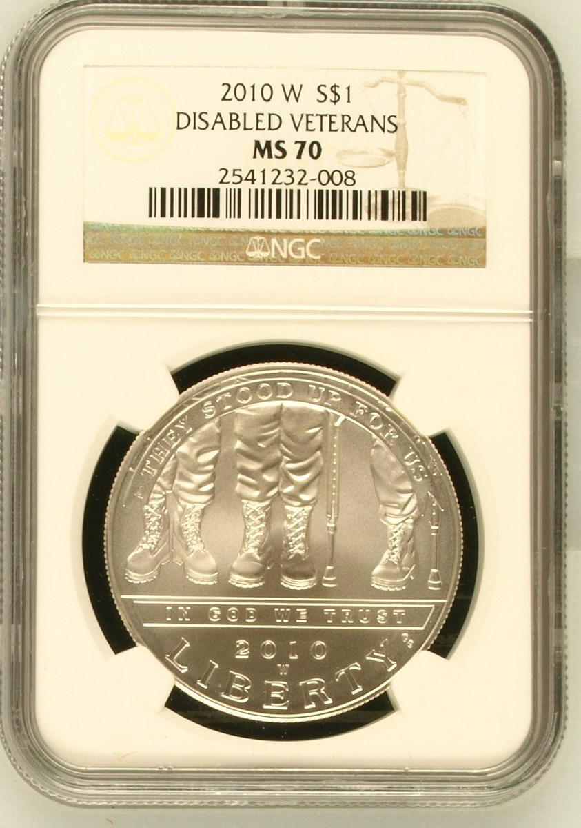 2010 W DISABLED VETERANS S$1 MS | Coin Explorer | NGC