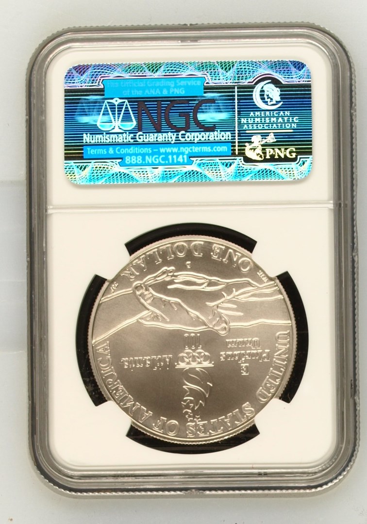 1995 D OLYMPICS - GYMNASTICS S$1 MS | Coin Explorer | NGC