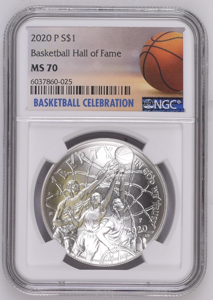 2020 P Basketball Hall of Fame S$1 MS | Coin Explorer | NGC