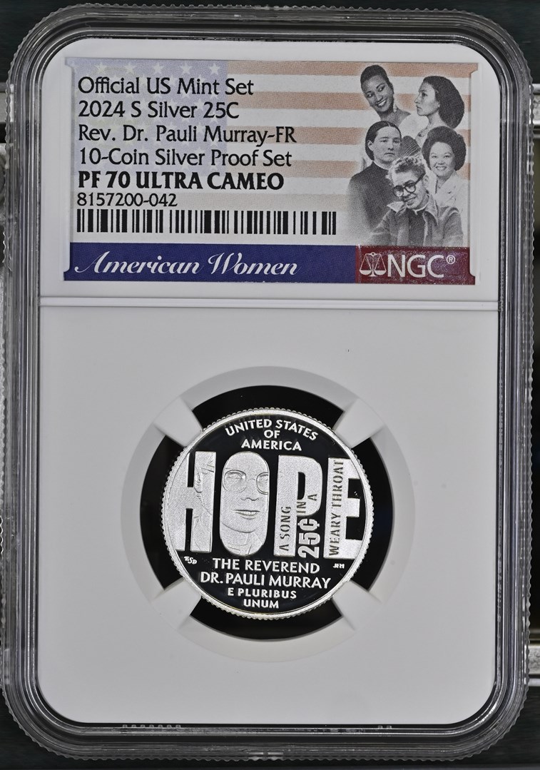 2024 S Silver Rev. Dr. Pauli Murray 25C PF | Coin Explorer | NGC