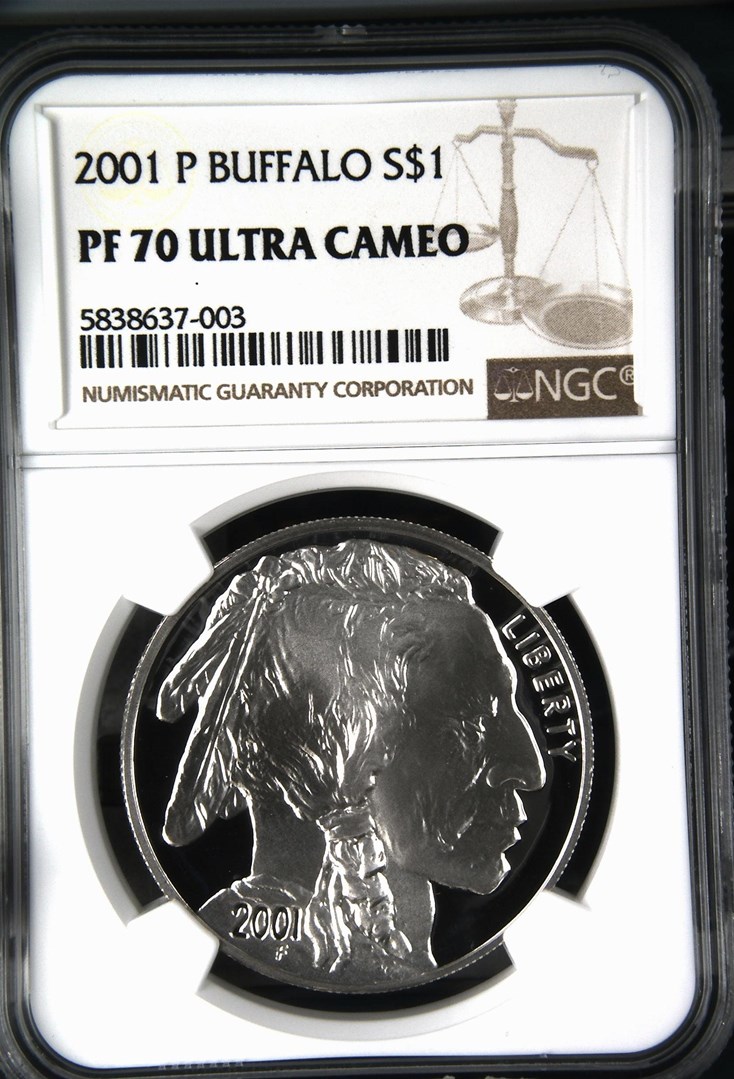 2001 P BUFFALO S$1 PF | Coin Explorer | NGC