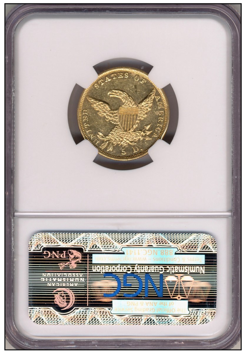 1836 $5 MS | Coin Explorer | NGC